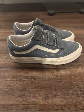 Vans Old Skool Velcro Sneakers - Slate Blue and White